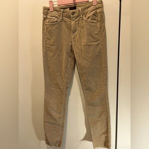 MOTHER Jeans - The Looker Ankle Fray Jean Size 25, Tan Corduroy